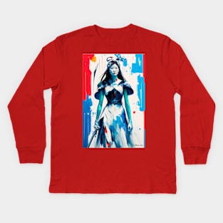 Asian warrior woman 3 Kids Long Sleeve T-Shirt